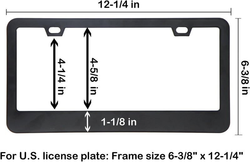 BIGANT Big Ant Car License Plate Frame - Matte Stainless Steel License Plate Covers with Free Screws Fasteners + Black Screw Caps - Image 2