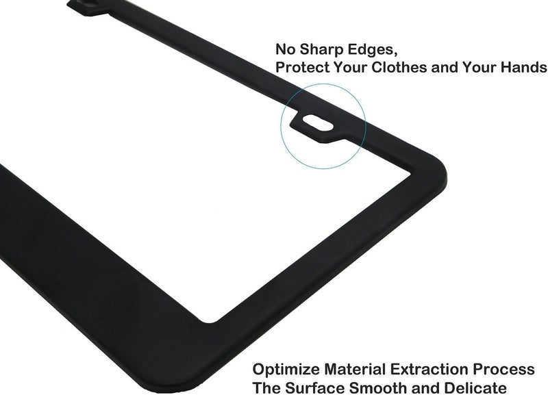 BIGANT Big Ant Car License Plate Frame - Matte Stainless Steel License Plate Covers with Free Screws Fasteners + Black Screw Caps - Image 3