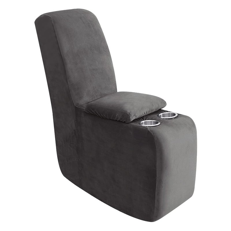 ULTICOR ULTICOR 7Piece L Shape Sectional Recliner Sofa Covers Velvet Stretch Reclining Couch Covers for Reclining L Shape Sofa Thick Soft Washable Dark Grey 1 Console Cover 
