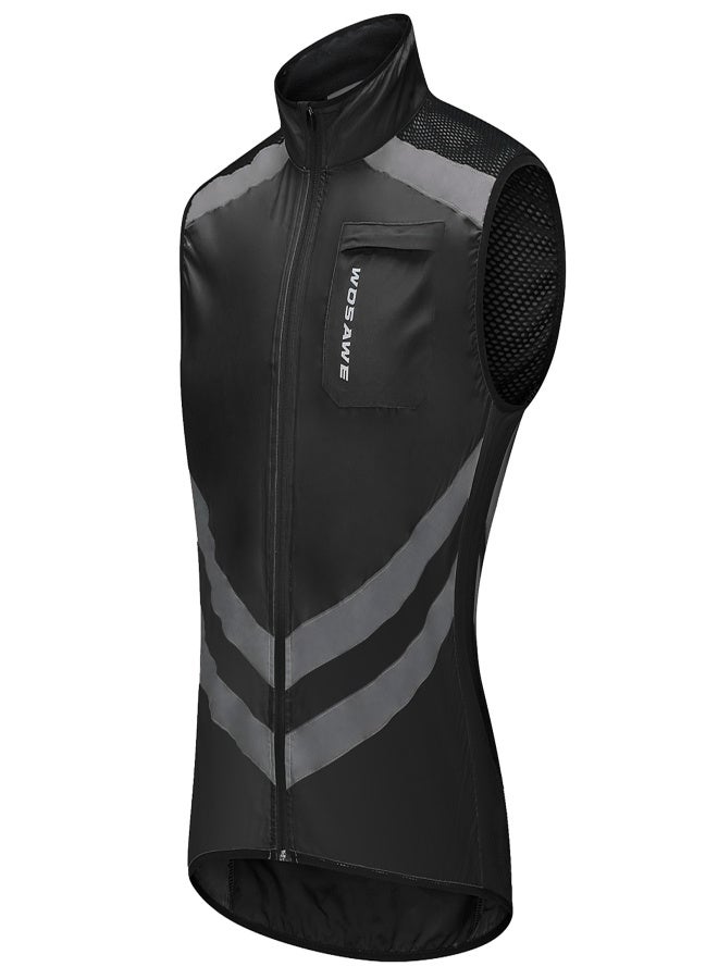 WOSAWE Men Cycling Vest Foldable Quick Dry Breathable Reflective Sports Safety Bike Vest for Riding Running Jogging Hiking - Image 2