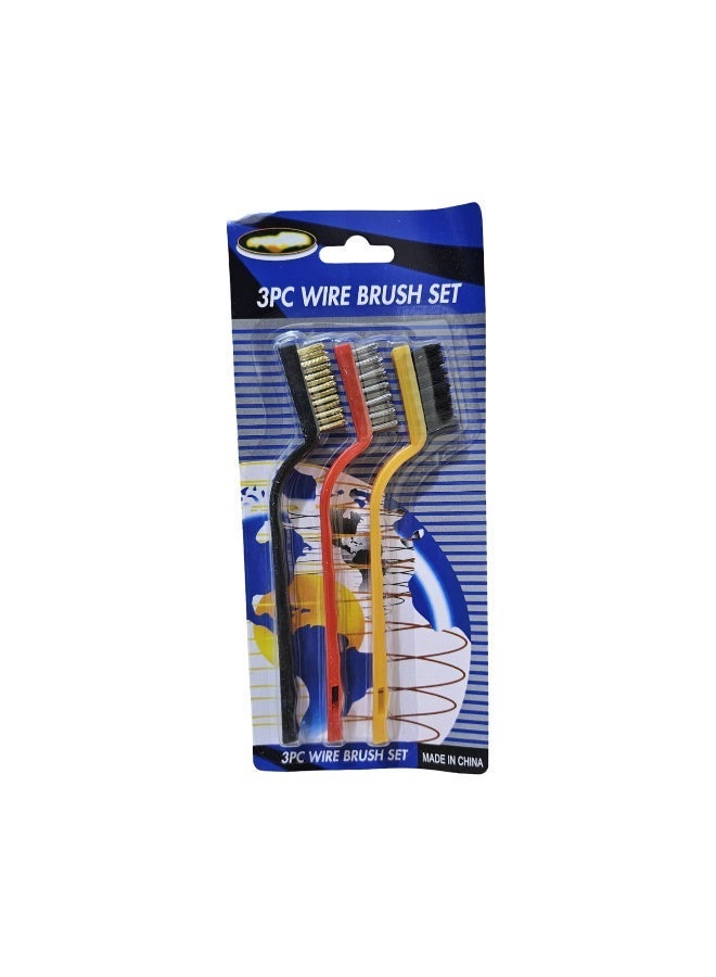 مجموعة فرش تنظيف  متوسطة الحجم من 3 قطع لجميع الاستخدامات من الستانلس ستيل / النايلون / شعيرات النحاس - Image 1