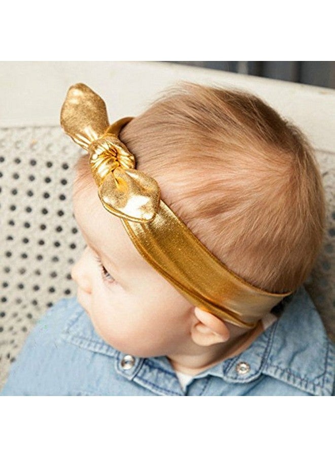 AISIBO Baby Headbands, Children Big Bow Elasticity Headband Kids for Girls Newborn Infant Toddlers Kids (Gold) - Image 4