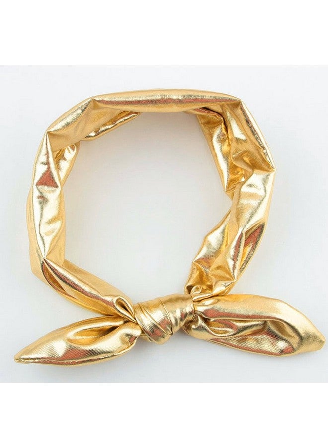 AISIBO Baby Headbands, Children Big Bow Elasticity Headband Kids for Girls Newborn Infant Toddlers Kids (Gold) - Image 2