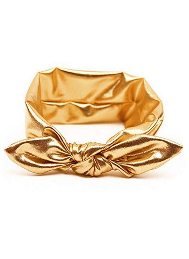 AISIBO Baby Headbands, Children Big Bow Elasticity Headband Kids for Girls Newborn Infant Toddlers Kids (Gold) - Image 1