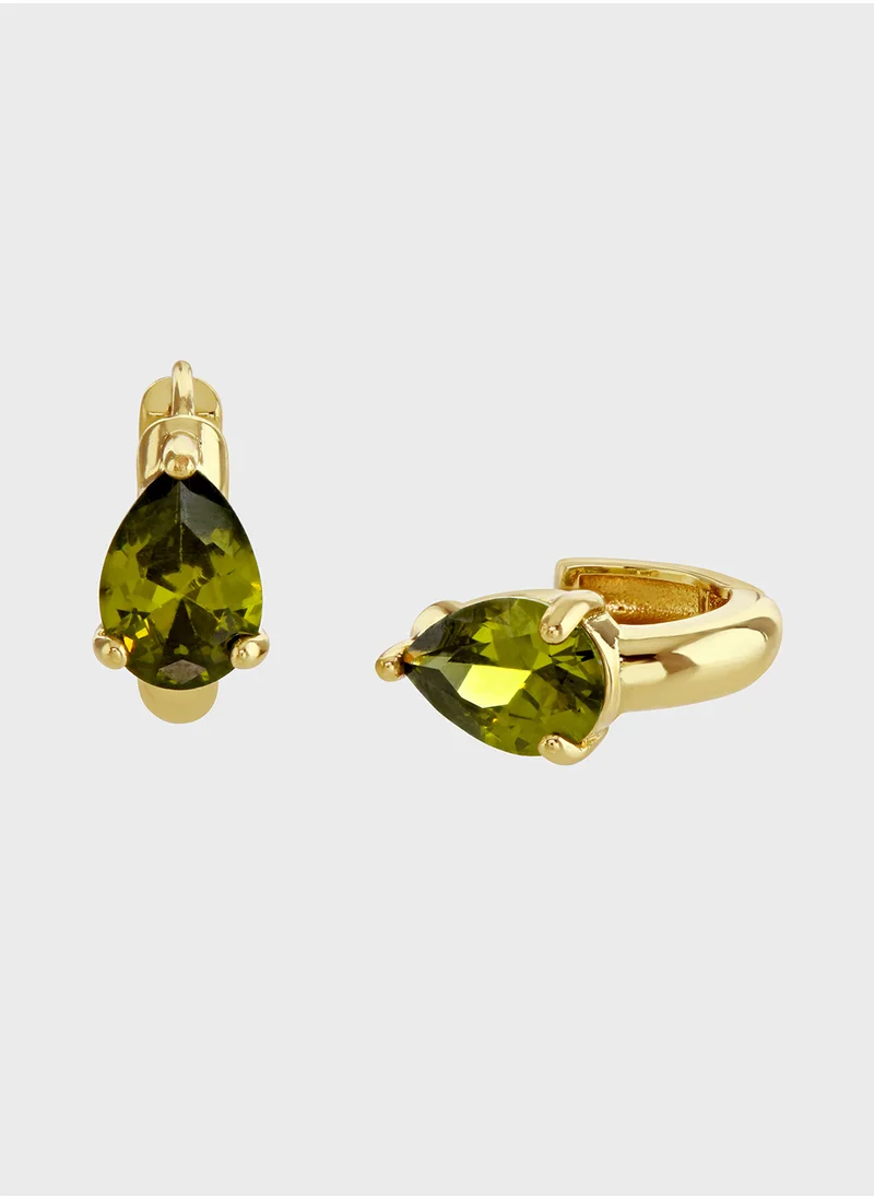 BUCKLEY LONDON Olivine Pear Huggie Stud Earring