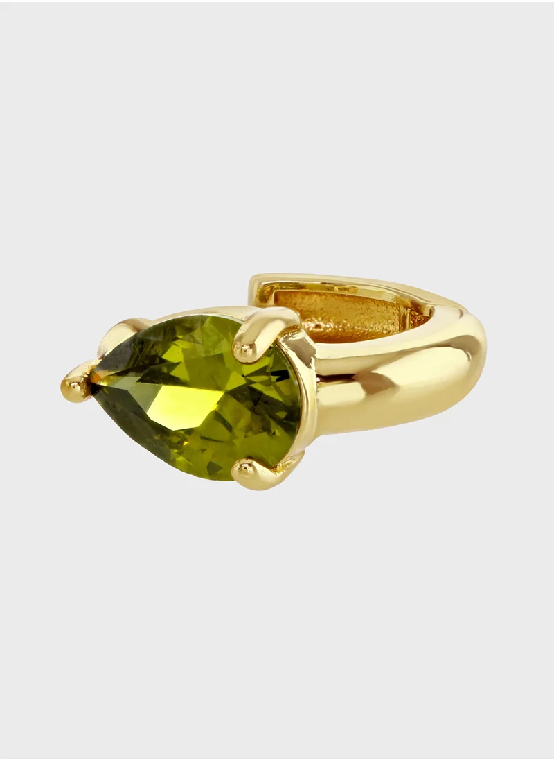 BUCKLEY LONDON Olivine Pear Huggie Stud Earring