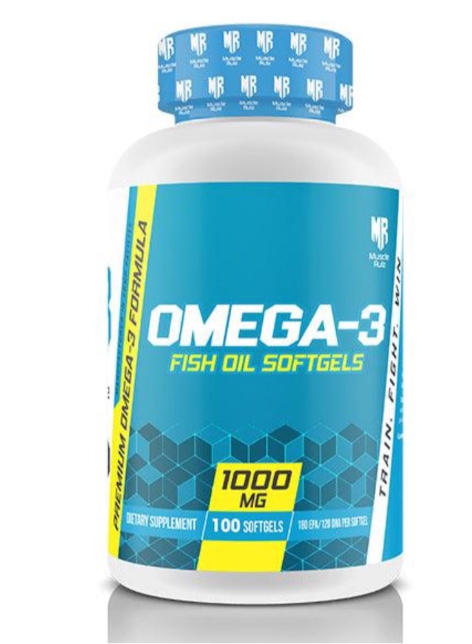 Muscle Rulz Omega-3 Fish Oil 1000mg 100 Softgels  - Image 1