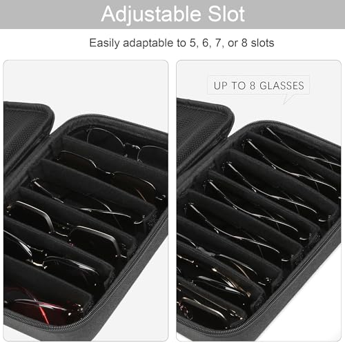 Bukere Travel Sunglasses Organizer Case Adjustable Slot For Multiple Eyeglasses Hard-shell Portable Storage Box for Men Women - Image 2