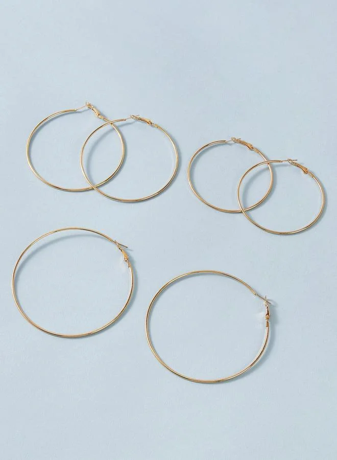 Take Two Set of 3 - Gold Hoop Earrings