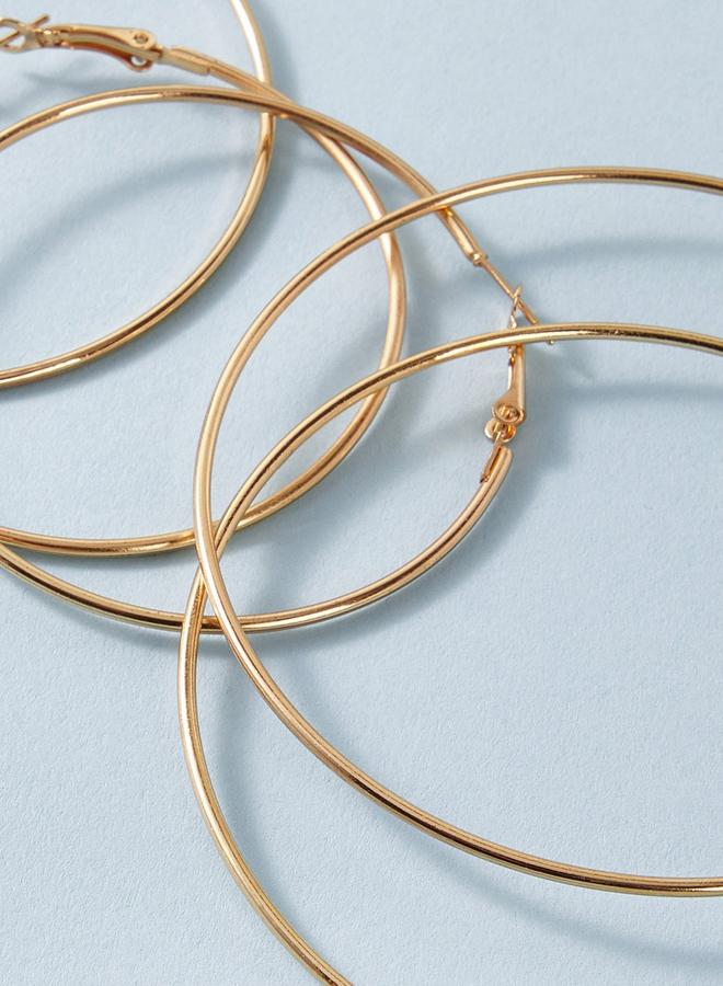 Take Two Set of 3 - Gold Hoop Earrings - Image 3