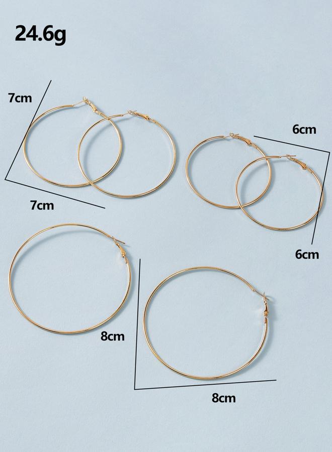 Take Two Set of 3 - Gold Hoop Earrings - Image 4