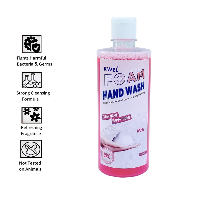 KWEL 500ml Foaming Hand Wash Liquid, Natural Germ Protection, Clean & Softer Hand, (Set of 1) - Image 3