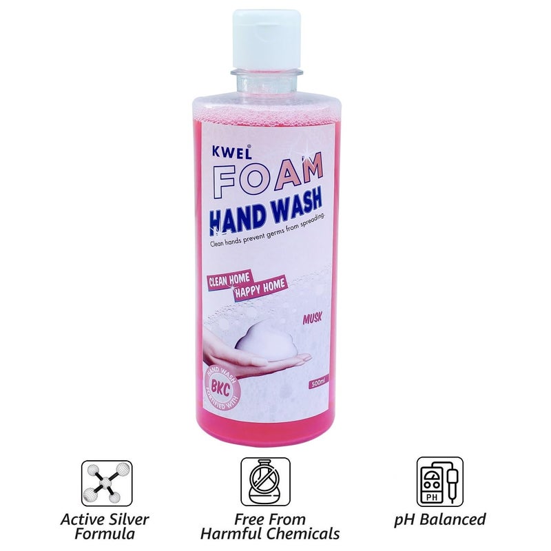KWEL 500ml Foaming Hand Wash Liquid, Natural Germ Protection, Clean & Softer Hand, (Set of 1) - Image 2