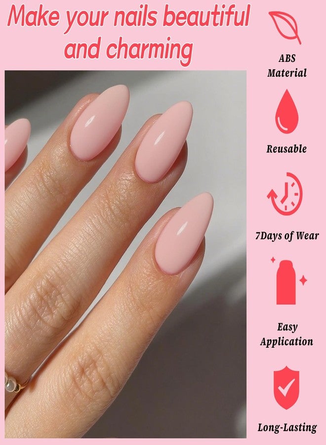 Lifextol 120pc Pink Almond Press on Nails Short Fake Nails Press ons for Women Acrylic Nails Press on Nails&Glue Tabs, Short Pink Press on Nails Almond False Nail Tip Stick on Artificial Fingernail - Image 3