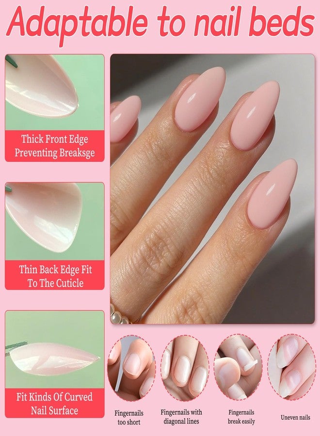 Lifextol 120pc Pink Almond Press on Nails Short Fake Nails Press ons for Women Acrylic Nails Press on Nails&Glue Tabs, Short Pink Press on Nails Almond False Nail Tip Stick on Artificial Fingernail - Image 4