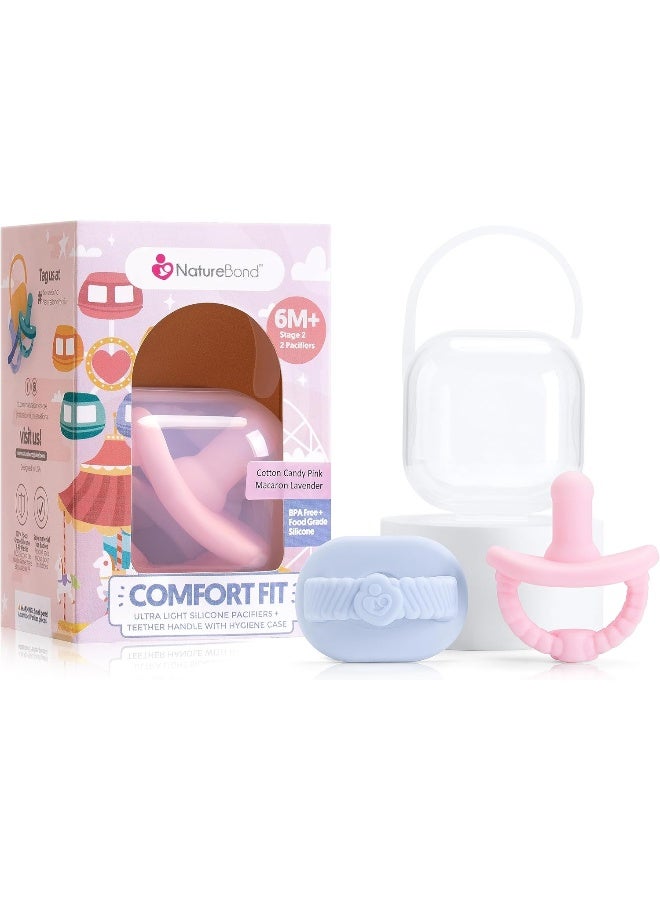 NatureBond Baby Pacifier Silicone Binky Newborn Teether Pacifiers 2 in 1 - Image 1