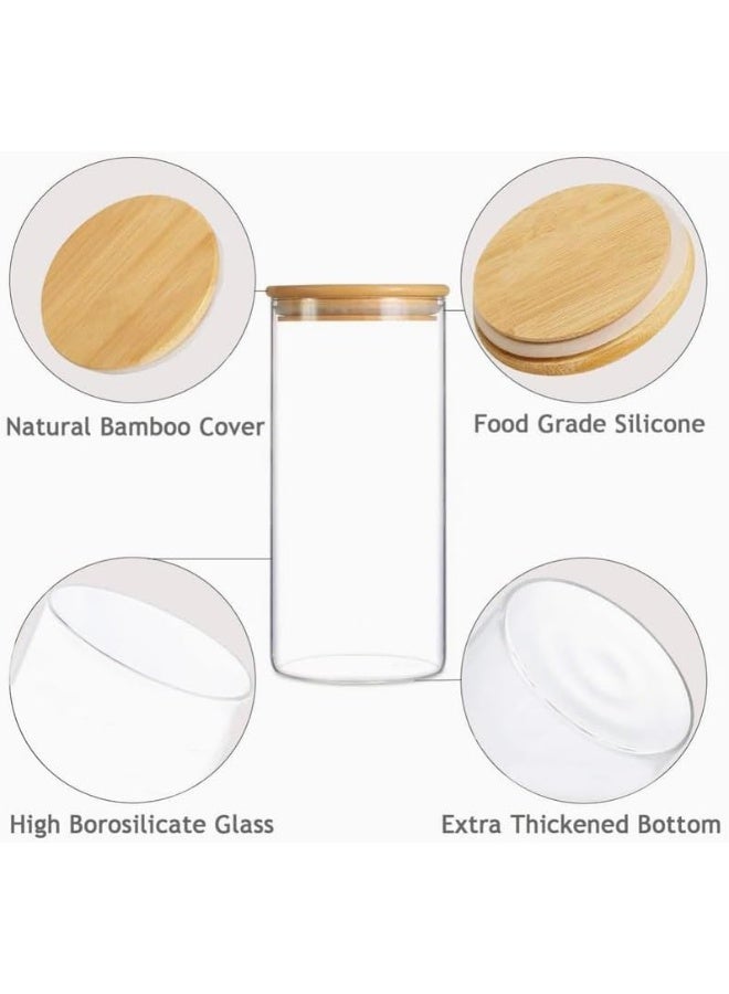 Clear Glass Round Jar With Wooden Lid 2400Ml 10X10 X 30 Cm Set Of 6  Pieces  - Image 1