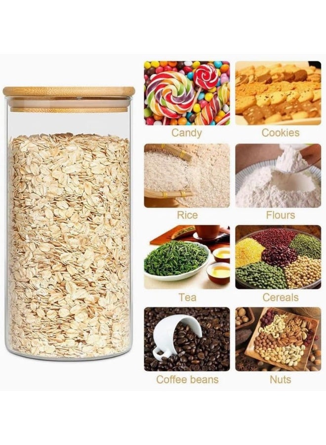 Clear Glass Round Jar With Wooden Lid 2400Ml 10X10 X 30 Cm Set Of 6  Pieces  - Image 2