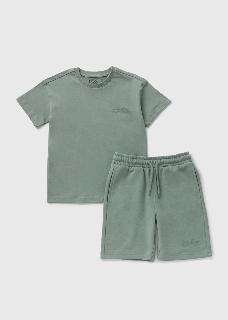 Matalan Boys Green T-Shirt & Shorts Set