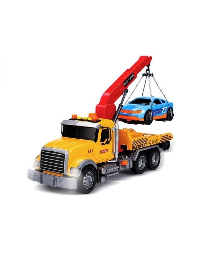 Generic - Big Tow Trucks Toy Trucks With Hook And Car For Boys Pull Back Truck Toys With Light And Sound For Kids (1:18 Plastic Tow Truck) - Image 1