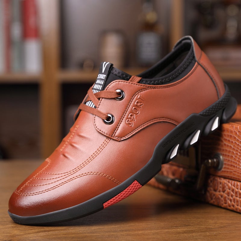 Men'S Shoes Casual Shoes Soft Cowhide Leather Breathable Korean Men'S Leather Shoes Invisible Hidden Height Increasing Men'S Shoes - Image 1