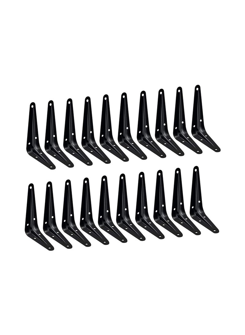 Y&D 20 Pack Shelf Brackets, SYOSI Heavy Duty Black Metal Floating Bracket, Rustic Farmhouse Decorative Iron Bracket  - Image 1