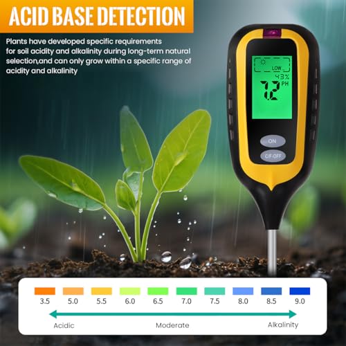 Serplex® Soil Moisture Meter 6 in 1 Digital Tester for PH/Light/Temp/Moisture/Fertility/Air Humidity, for Flowers and Potted Plants, Outdoors, Clear LCD Display, 9V Powered (Battery Not Included) - Image 5