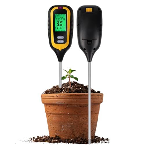Serplex® Soil Moisture Meter 6 in 1 Digital Tester for PH/Light/Temp/Moisture/Fertility/Air Humidity, for Flowers and Potted Plants, Outdoors, Clear LCD Display, 9V Powered (Battery Not Included) - Image 1