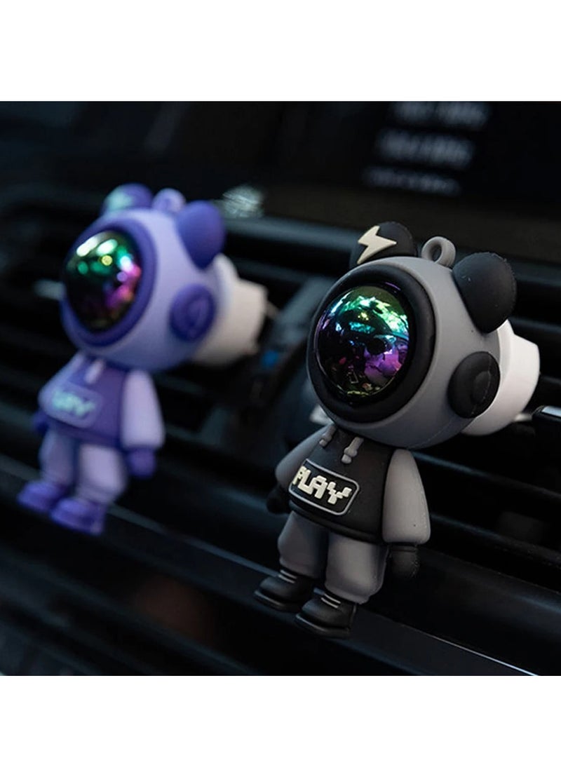 AROAQ Car Air Freshener, Car Air Outlet Perfume Clip, Long Lasting Aromatherapy Car Fragrance Diffuser, Cartoon Astronaut Air Freshener For Fragrance And Interior Decoration, (1pc, Black) - Image 3