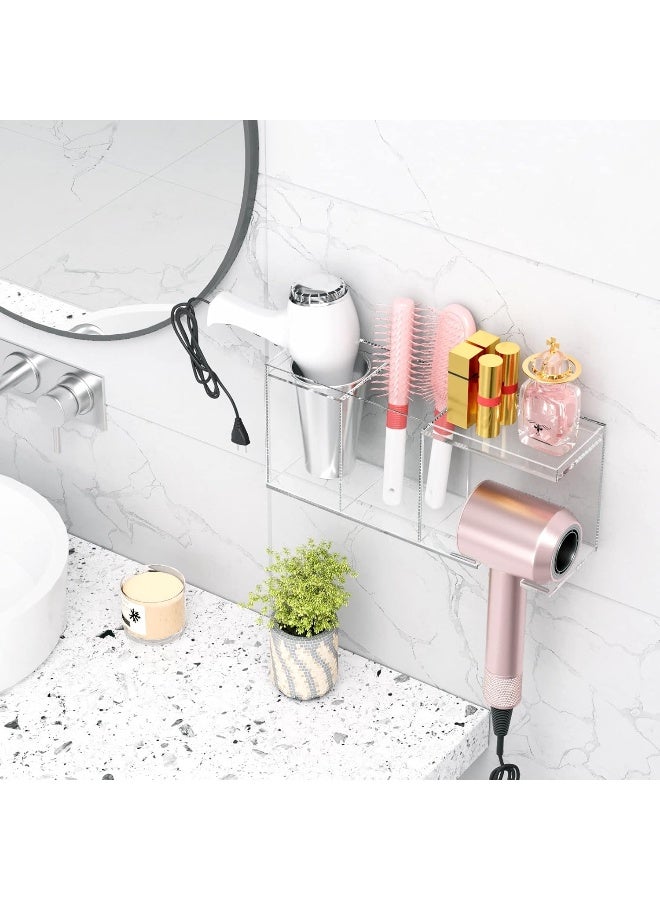 TPGP Hair Tools Organizer Wall Mount Clear Acrylic Hair Dryer Holder - Image 5
