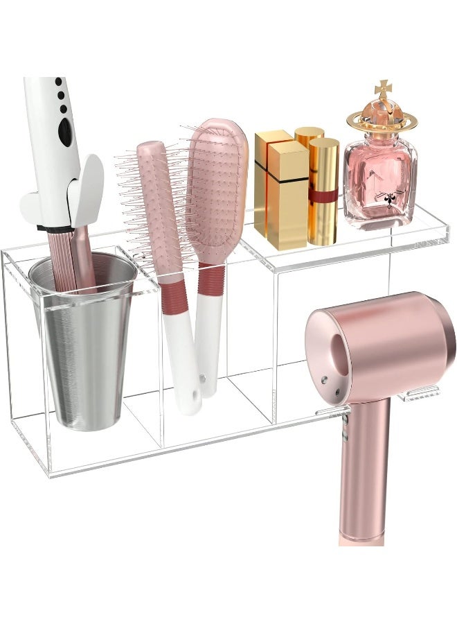TPGP Hair Tools Organizer Wall Mount Clear Acrylic Hair Dryer Holder - Image 1