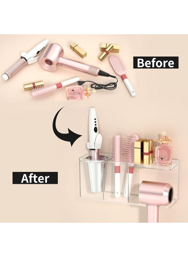 TPGP Hair Tools Organizer Wall Mount Clear Acrylic Hair Dryer Holder - Image 3