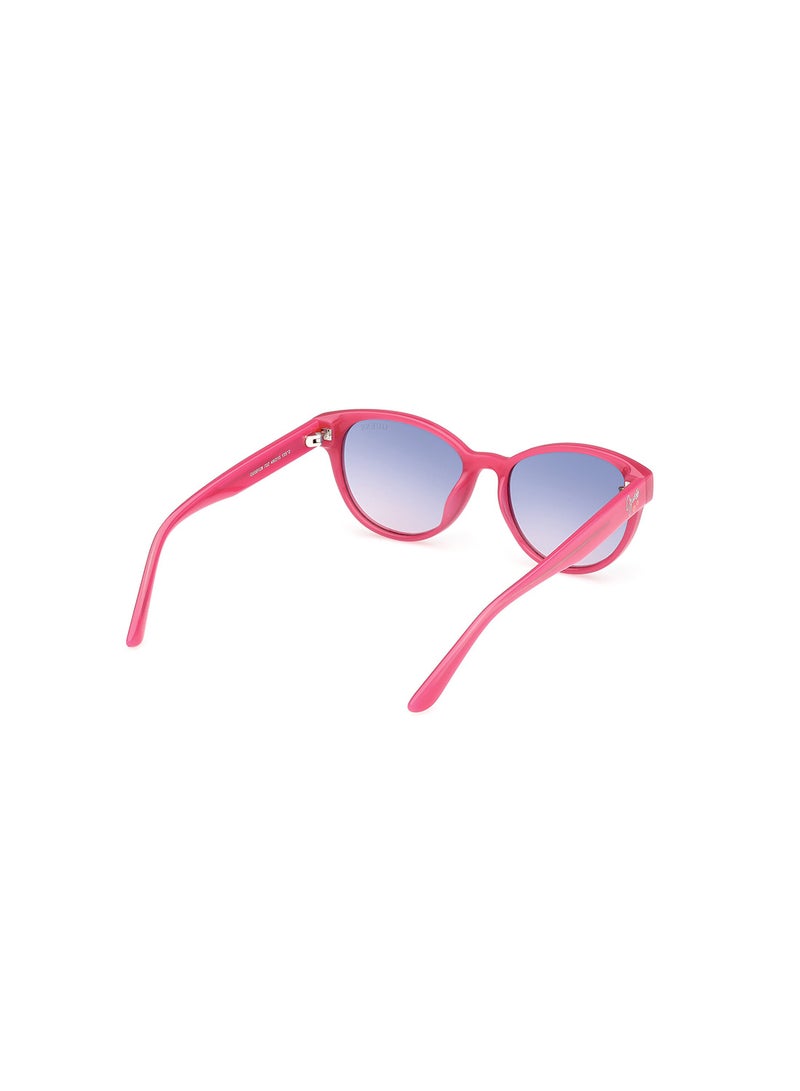 GUESS نظارة شمسية على شكل عين القطة لحماية الفتيات من الأشعة فوق البنفسجية - GU0012872Z49 - مقاس العدسة: 49 مم - وردي داكن لامع  - Image 5