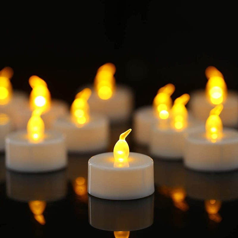 True Decor 12PC Acrylic Flameless & Smokeless LED Candles for Home Decoration||LED Tealight Candles for Christmas & Diwali Pack of 12 (Yellow) - Image 2
