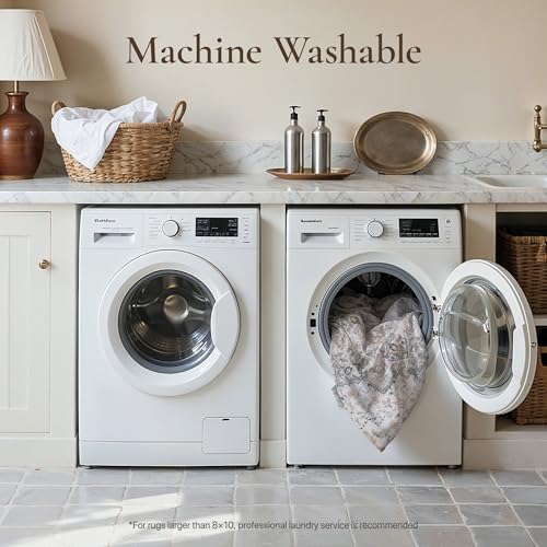 GENIMO Runner Rug 2x4, Non Slip Hallway Runner Rugs, Low Pile Lightweight Machine Washable Vintage Rug for Hallway, Entryway, Bedroom, Kitchen and Corridor,Taupe - Image 5