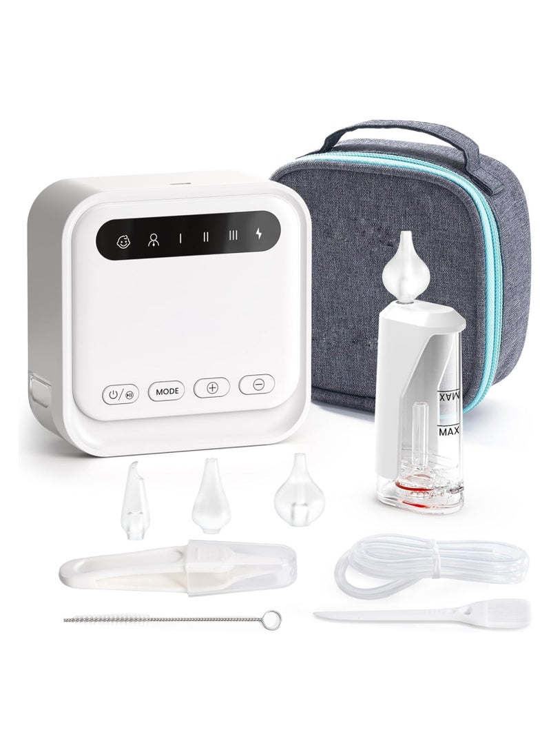 SYOSI 1 قطعة منظف أنف تلقائي مع نصائح أنف سيليكون و 6 مستويات من الشفط، وظيفة مهدئة قابلة للشحن محمولة - Image 1