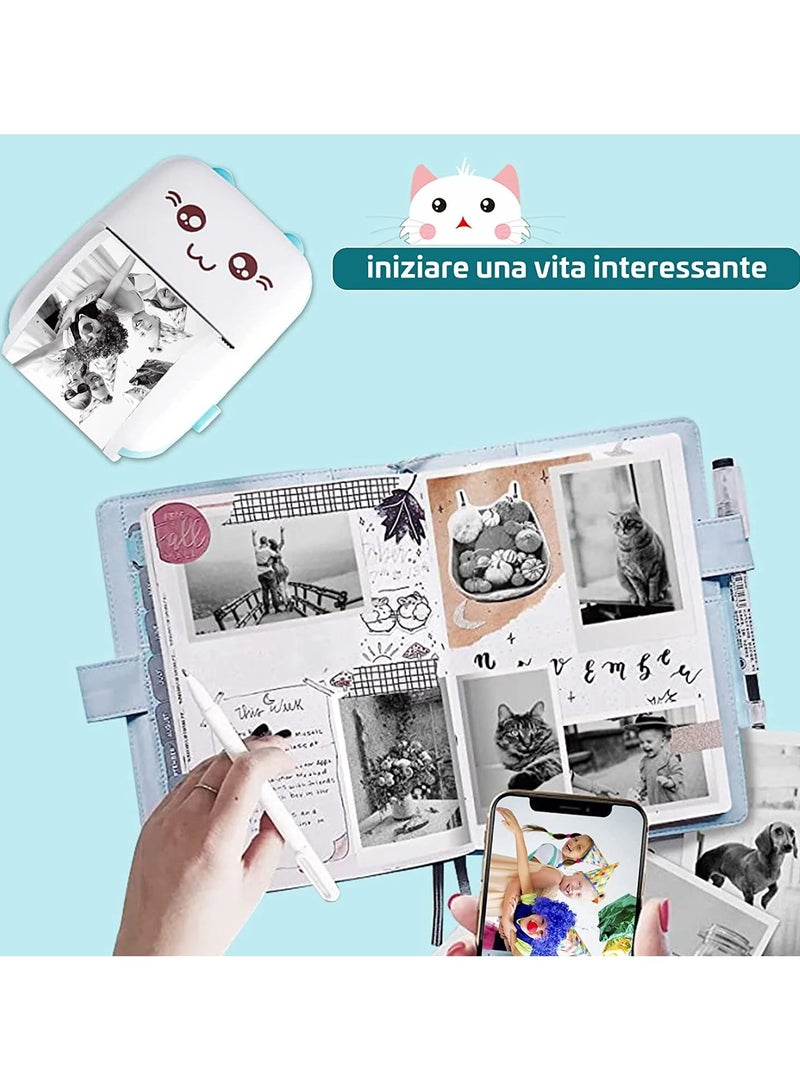 Mini Pocket Printer Cute Thermal Printer with Thermal Printing Paper and USB Cable, Portable Inkless Thermal Label Maker for Retail Store and Home Printing Barcodes - Image 3