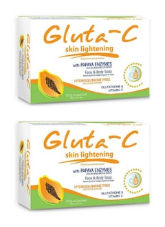 GLUTA C Body Soap Skin Lightening with Papaya Enzymes 135g 2 PCS  - Image 1
