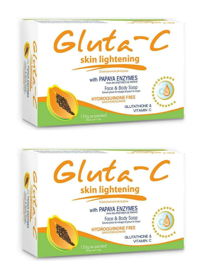 غلوتا سي صابون الجسم لتفتيح البشرة بأنزيمات البابايا 135 جرام 2 قطعة - Image 1