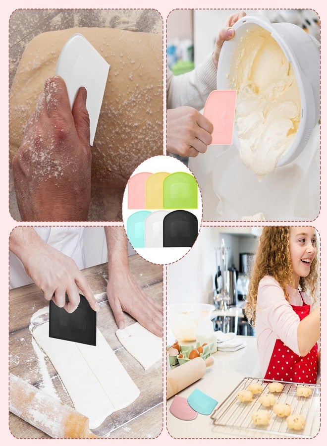 مجموعة مكشطة عجين بلاستيكية مكونة من 24 قطعة، متعددة الاستخدامات، لتقطيع الكيك، مكشطة مرنة، ملعقة مسطحة للكيك والخبز والبيتزا والمعجنات والكريمة، أداة مطبخ للخبز، 6 ألوان - Image 4
