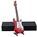 Dselvgvu Wooden Miniature Electric Guitar with Stand and Case Mini Musical Instrument Electric Guitar Replica Collectible Figurines Model Home Decoration Display Ornament Red 709x227x054 - Image 2