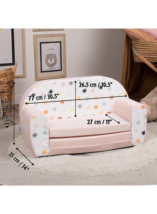 Delsit Kids Couch for Toddlers - 2 in 1 Convertible Foam Sofa to Lounger, Comfy Flip Out Lounge Chair for Children, Made in Europe - Image 3