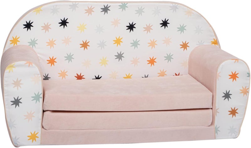 Delsit Kids Couch for Toddlers - 2 in 1 Convertible Foam Sofa to Lounger, Comfy Flip Out Lounge Chair for Children, Made in Europe - Image 1