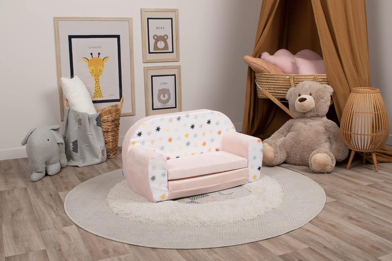 Delsit Kids Couch for Toddlers - 2 in 1 Convertible Foam Sofa to Lounger, Comfy Flip Out Lounge Chair for Children, Made in Europe - Image 2