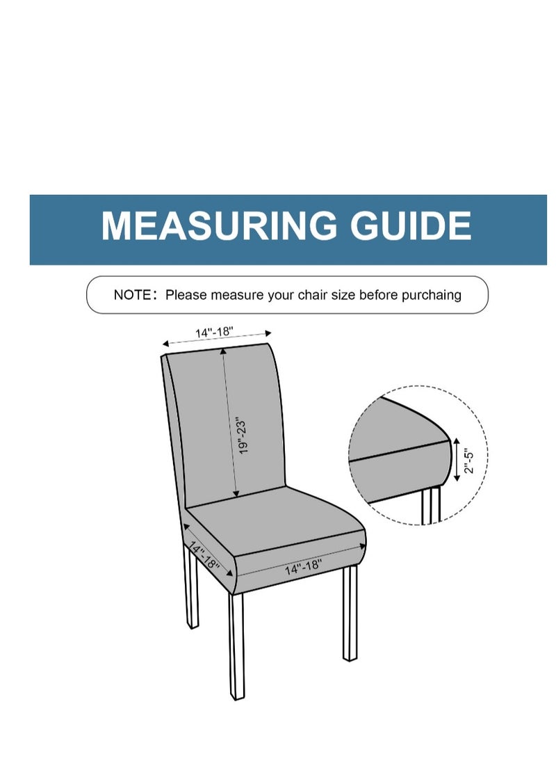 Y&D Chair Covers for Dining Room Solid Stretch Covers  Washable Kitchen Slip Jacquard Parson  Chairs Seat Slipcover (Leaf Beige) - Image 5