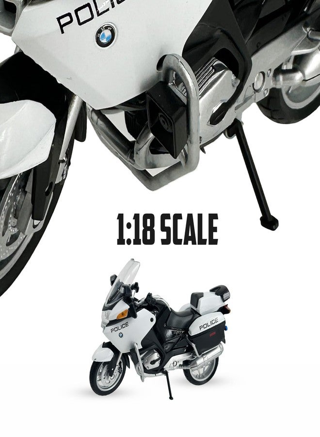 Welly Die Cast BMW R1200 RT Police Motorcycle, 1:18 Scale, Collectible Model Dirt Bike - Image 3