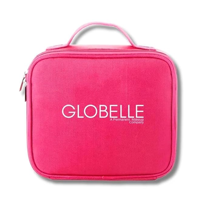 GLOBELLE Carry Case for PMU Makeup Portable Organizer with Adjustable Compartments Durable Design Professional Cosmetic Travel Bag for Permanent Makeup Artists Pink - Image 1