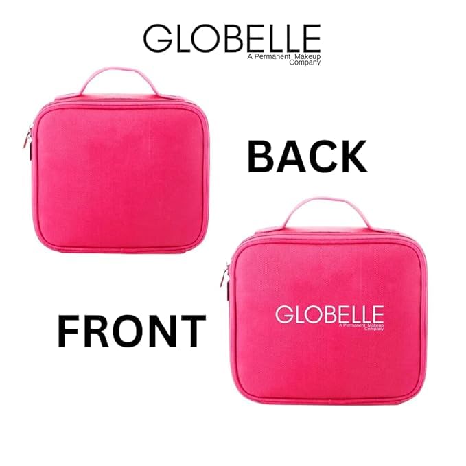 GLOBELLE Carry Case for PMU Makeup Portable Organizer with Adjustable Compartments Durable Design Professional Cosmetic Travel Bag for Permanent Makeup Artists Pink - Image 5