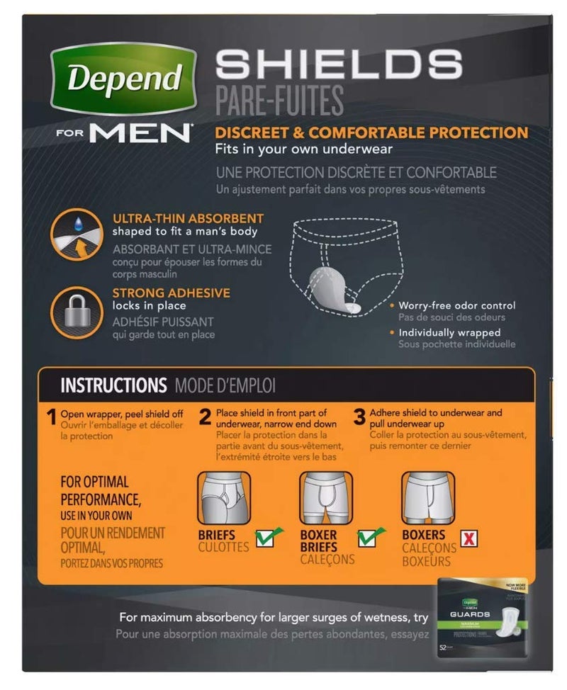 DependsMen Incontinence Shields/Pads Light Absorbency - 1 Box - Image 3