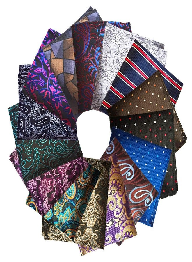 Faylapa 15 Pcs Pocket Squares sets for Man Suit, Assorted Colors Men Suit Pocket Square Handkerchiefs Wedding Party Gift - Image 1